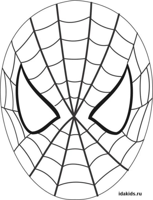 Маска человека паука раскраска