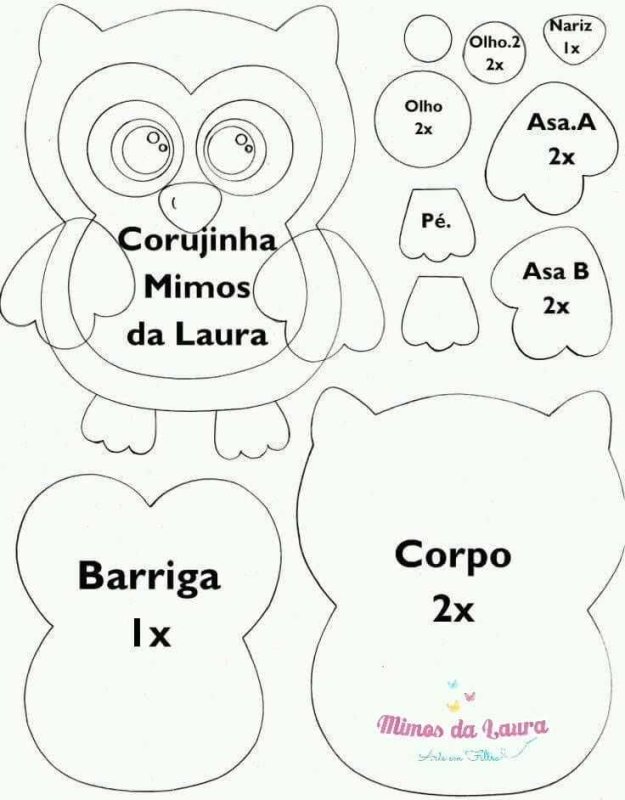 Выкройка Совушки из фетра