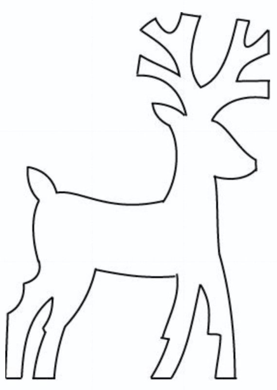 Новогодний олень трафарет