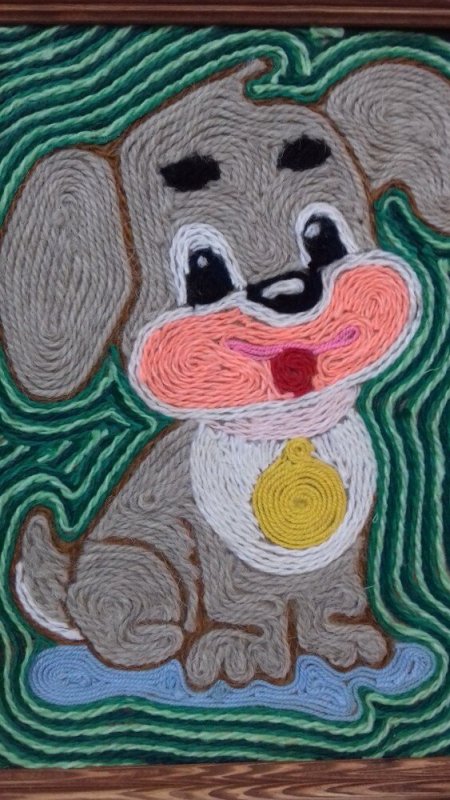 Аппликация из ниток