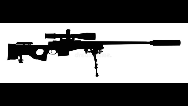 Снайперка на белом фоне