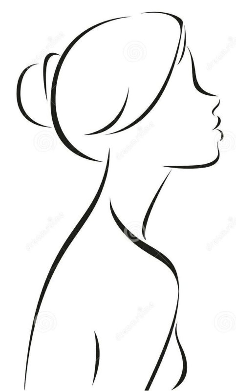 Силуэт женского лица в профиль