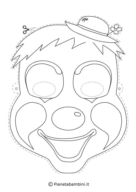 Маска клоуна раскраска