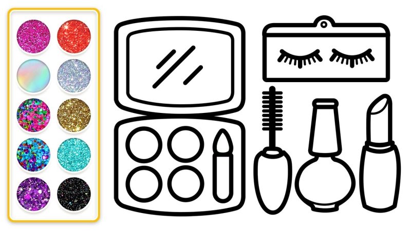 Косметика раскраска для детей