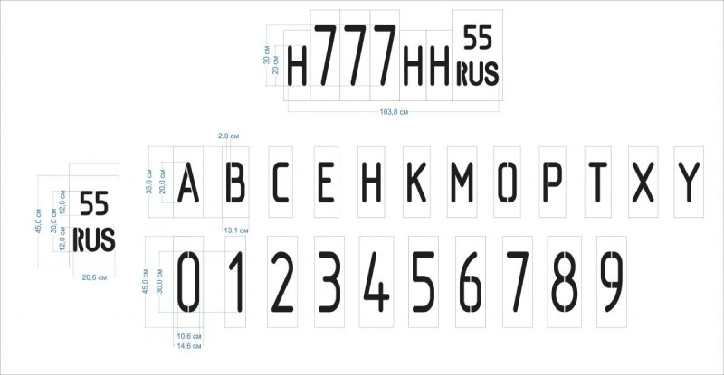 Трафарет номера рамы