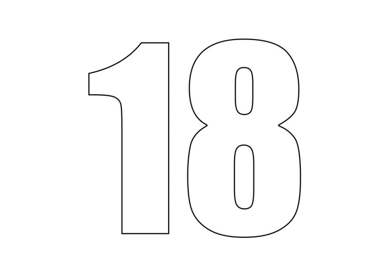 Цифра 18 трафарет для торта