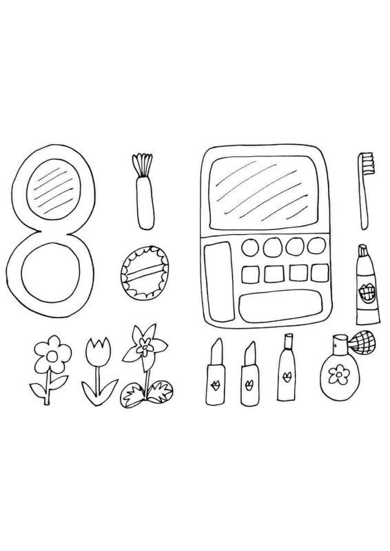 Разукрашки для девочек косметика