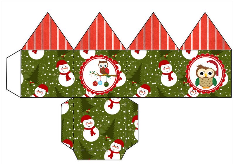 Новогодняя коробочка шаблон