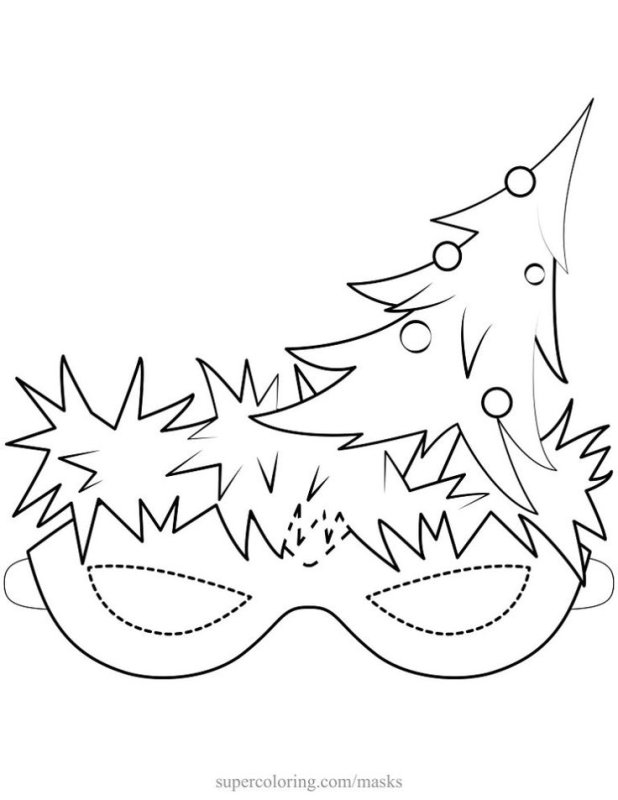 Новогодняя маска елочки