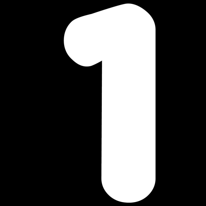 Цифра 1 трафарет