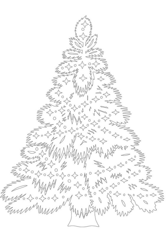 Ель трафарет