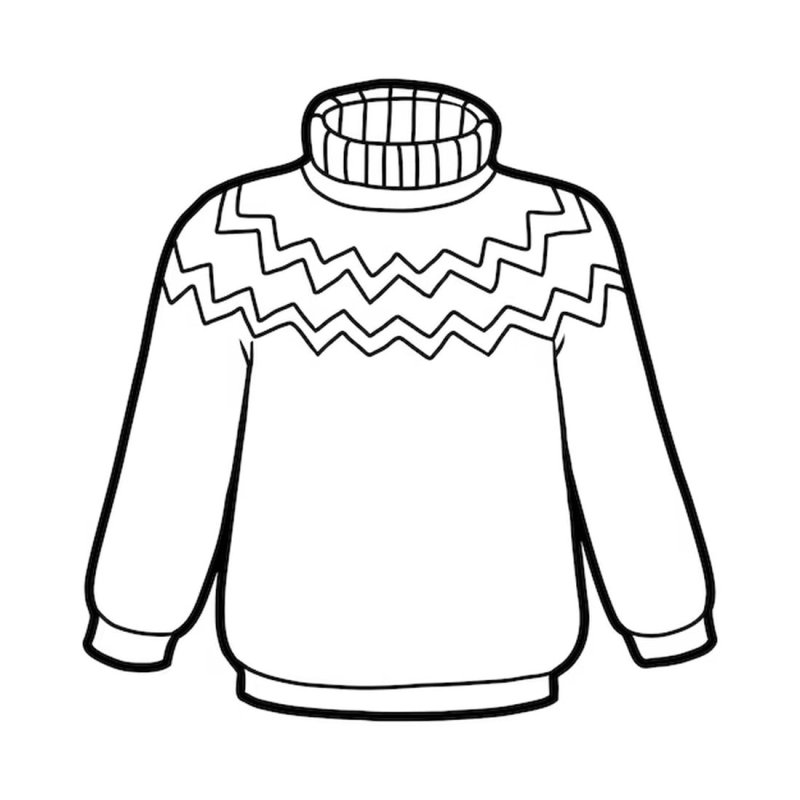 Свитер раскраска для детей