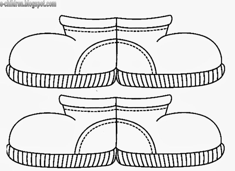 Ботинки раскраска для детей