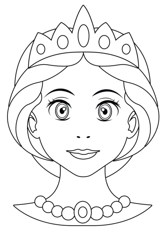 Принцесса с короной раскраска