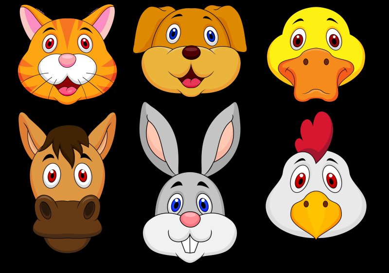 Морды животных для детей