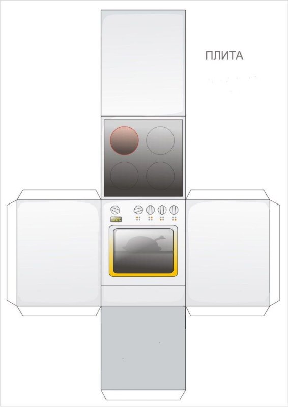 Развертки мебели для кухни из бумаги
