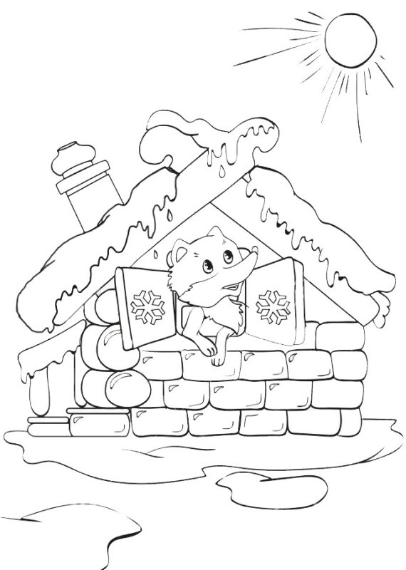 Лубяная избушка раскраска