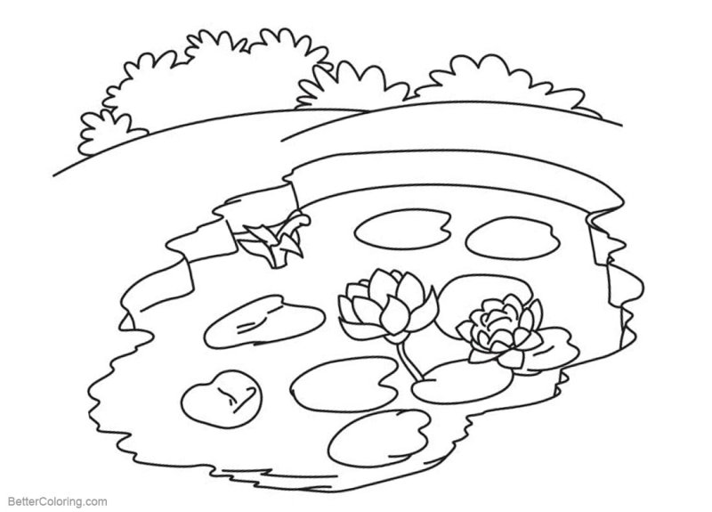 Озеро раскраска для детей