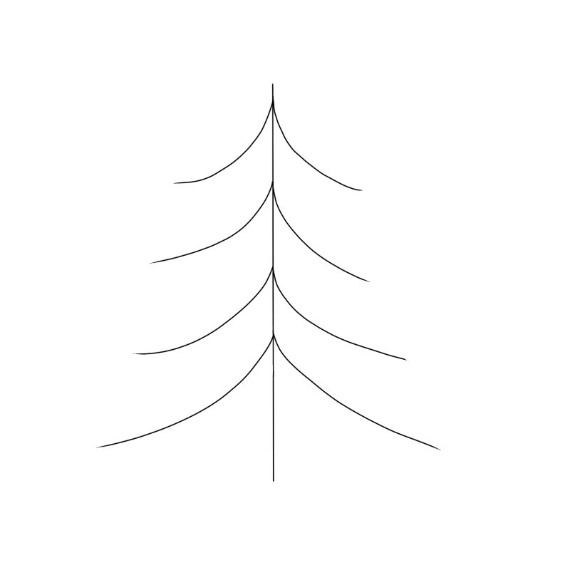 Ствол елки для рисования