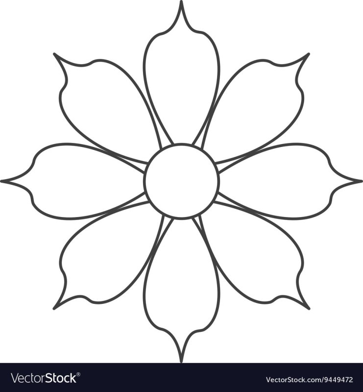 Цветок с восемью лепестками шаблон