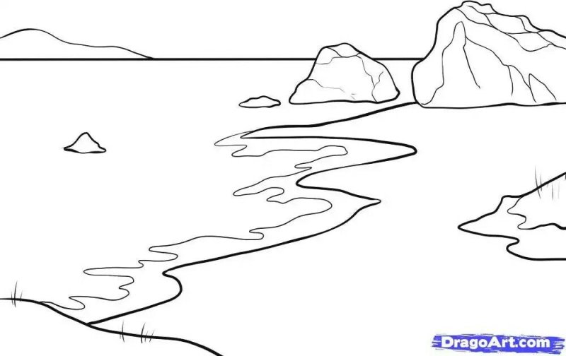 Озеро раскраска