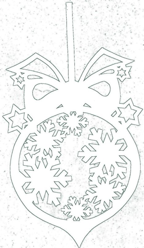 Новогодние шары из бумаги на окна трафареты