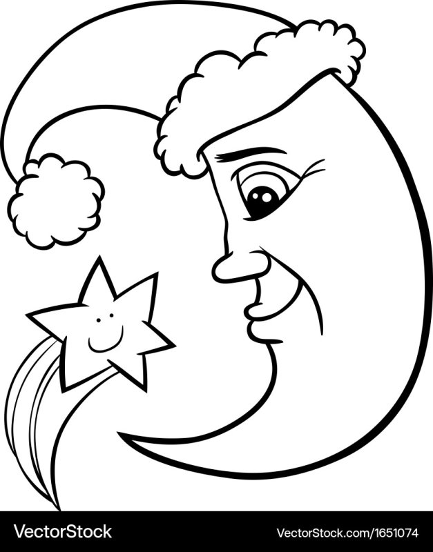 Месяц Луна раскраска