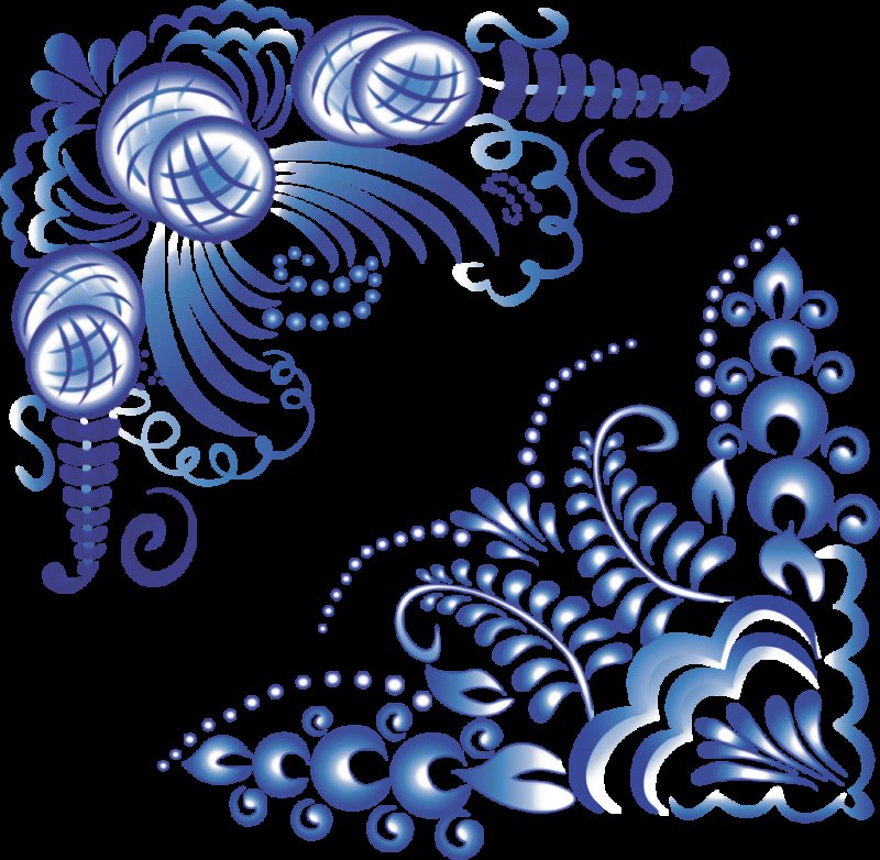 Орнаментная роспись Гжель