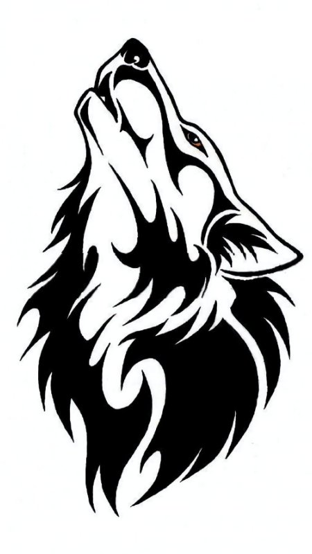Волк тату трафарет