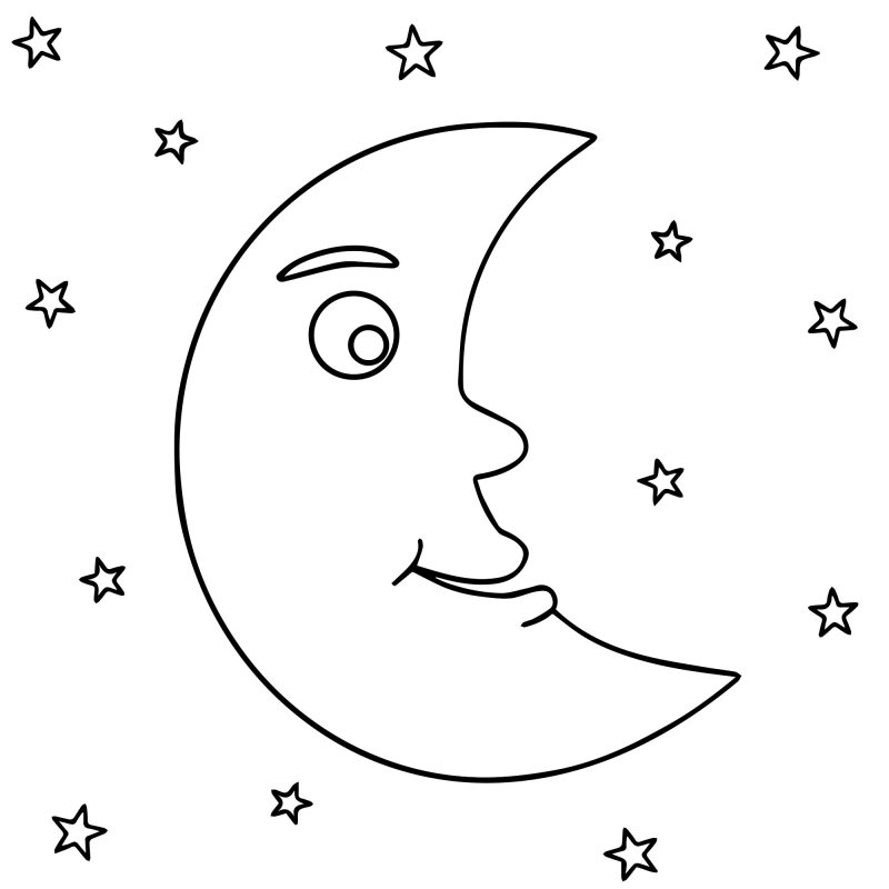 Месяц раскраска