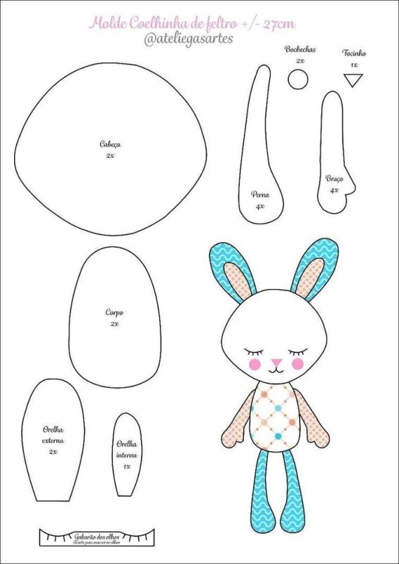 Выкройка зайца из ткани своими руками для начинающих