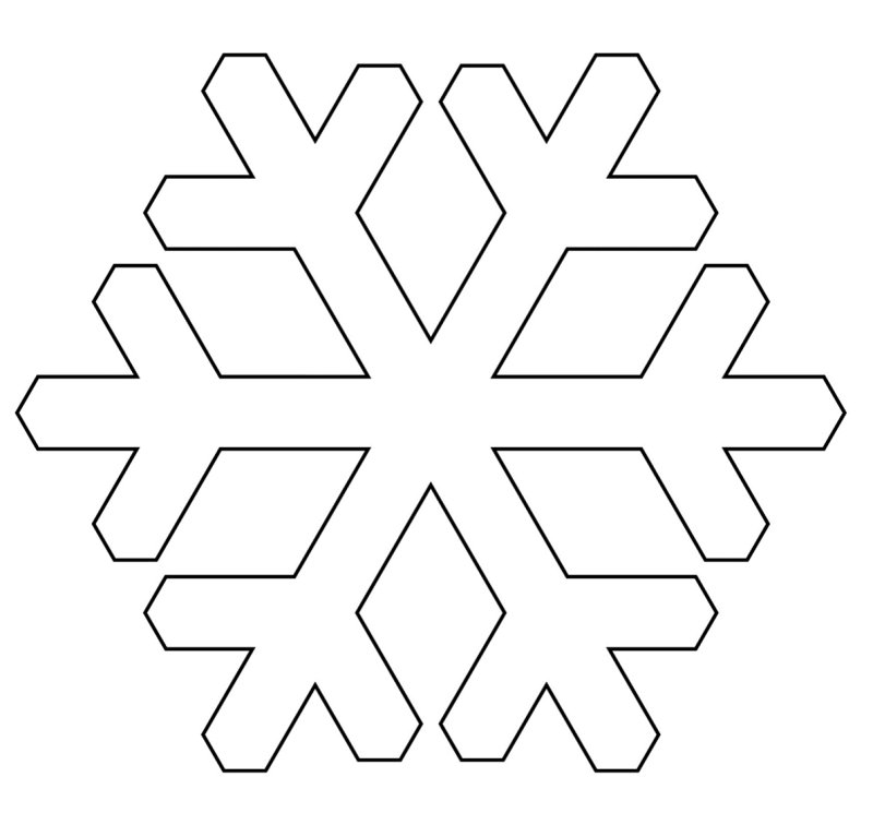 Снежинка трафарет для вырезания