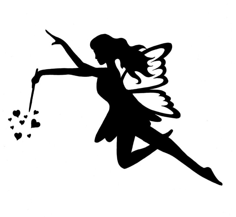 Трафарет феи на окно