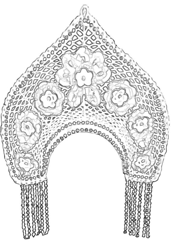 Русский народный головной убор кокошник рисунки