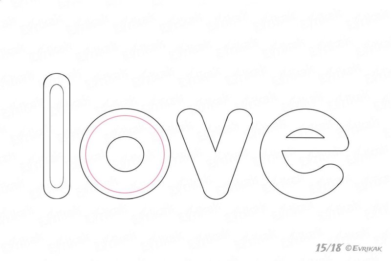 Трафарет Love