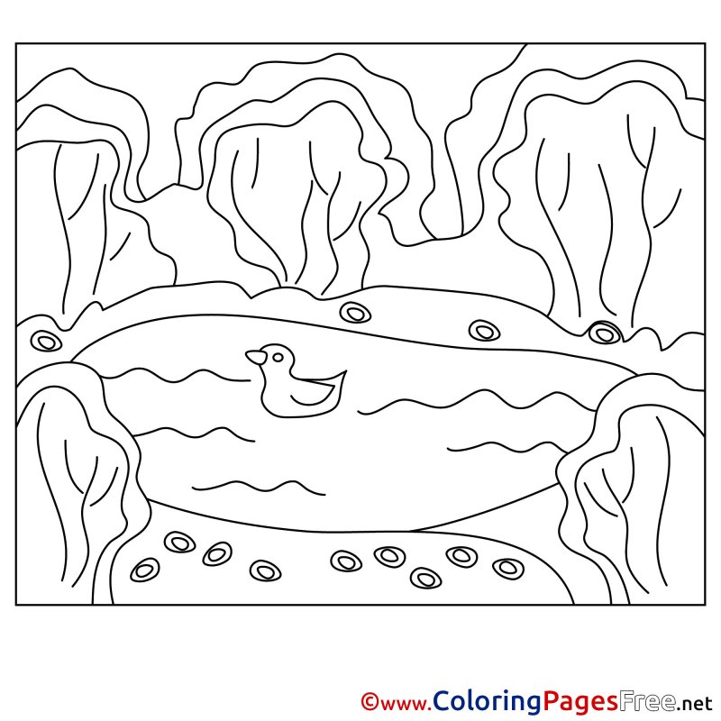 Пруд раскраска для детей