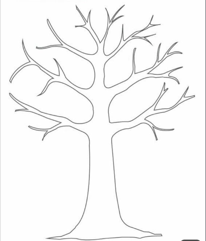 Трафарет дерева для аппликации