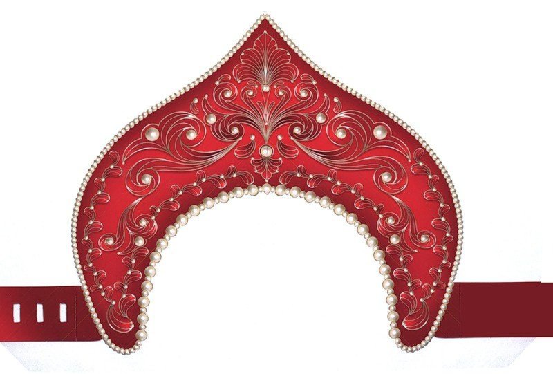 Кокошник красный русско народный