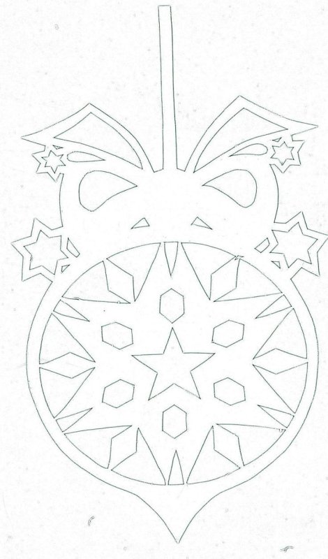 Новогодние шары для вырезания на окна