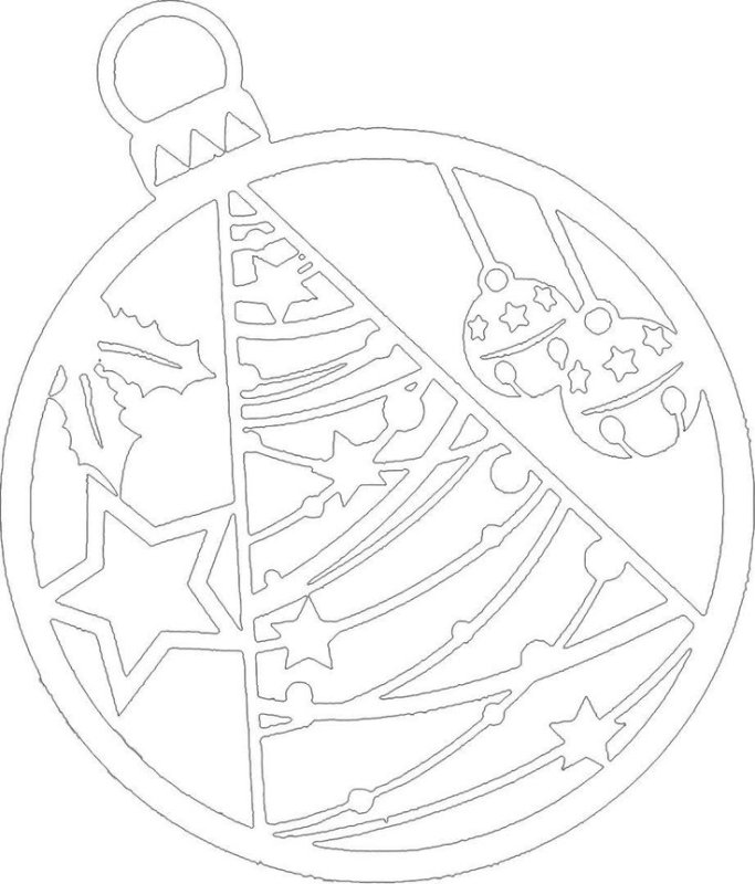 Вырезанки новогодние шары