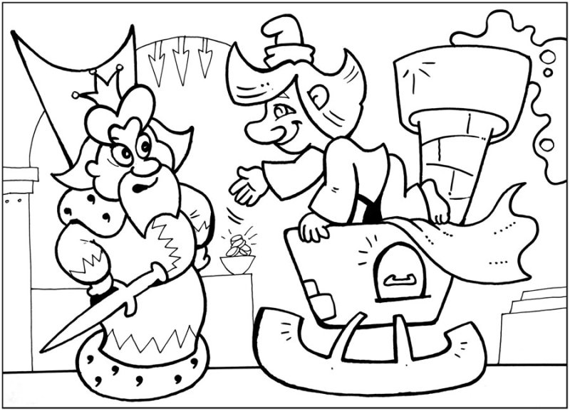 По щучьему велению раскраска для детей