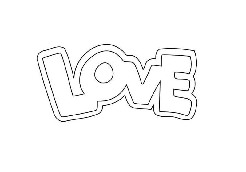 Трафарет Love для вырезания