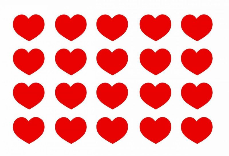Сердечки разных размеров