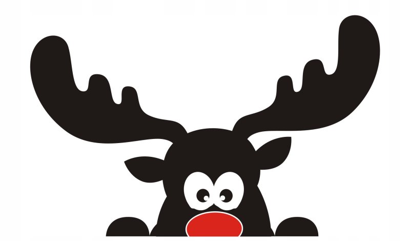 Трафарет оленя на окно