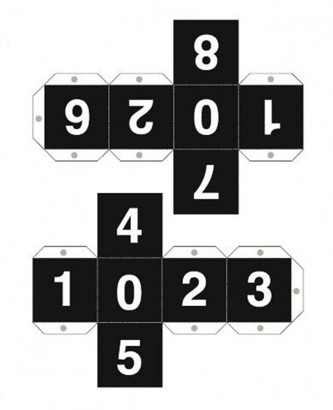 Вечный календарь цифры на кубиках