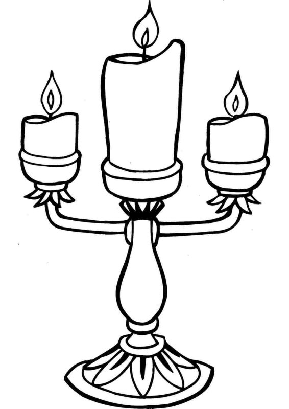 Свеча раскраска для детей