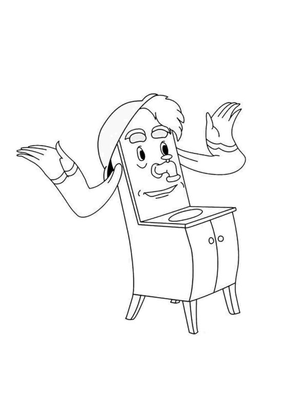 Раскраска умывальник Мойдодыр