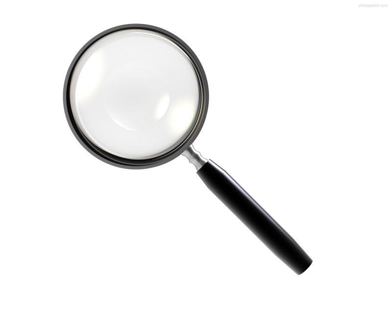 Увеличительное стекло на прозрачном фоне