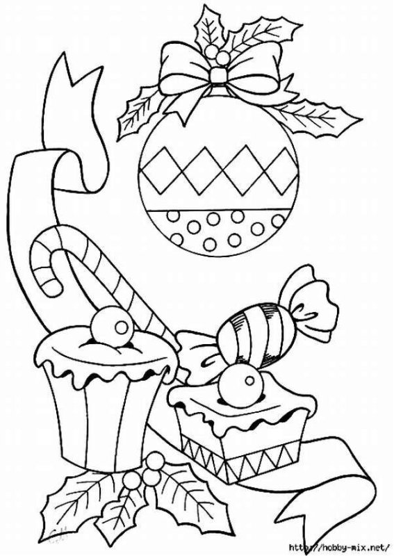 Новогодние конфетки раскраски