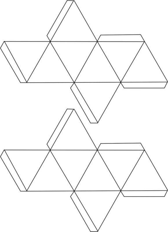 Октаэдр развертка для склеивания